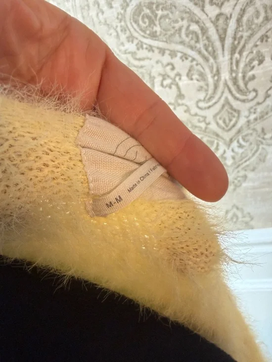 Urban Outfitters Nabila Yellow Fuzzy Oversized Longline Cardigan Size Medium - Picture 6 of 10